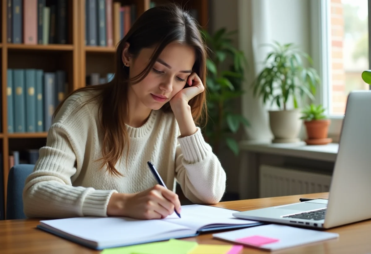 Jeune femme organisée dans un bureau lumineux
